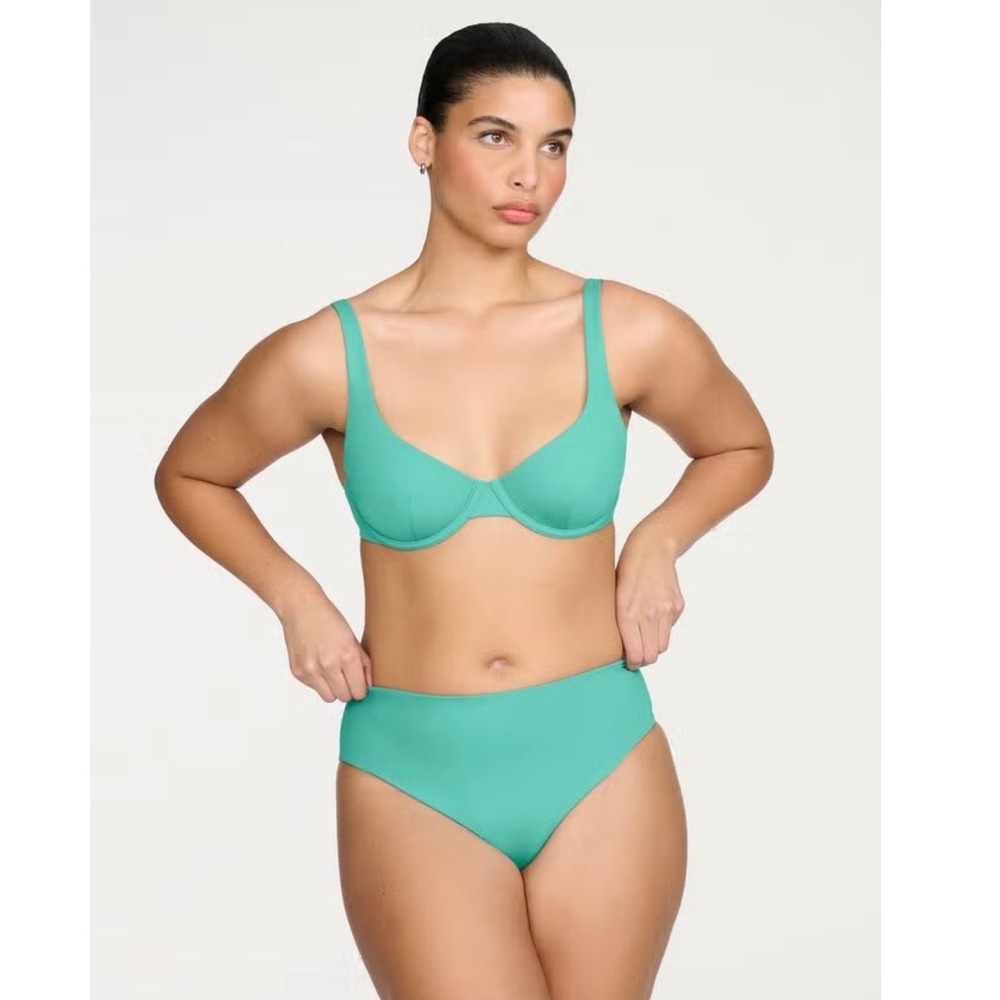 CUUP Balconette Highwaist Bikini Set Womens Turquoise Blue ECONYL Size 14/S